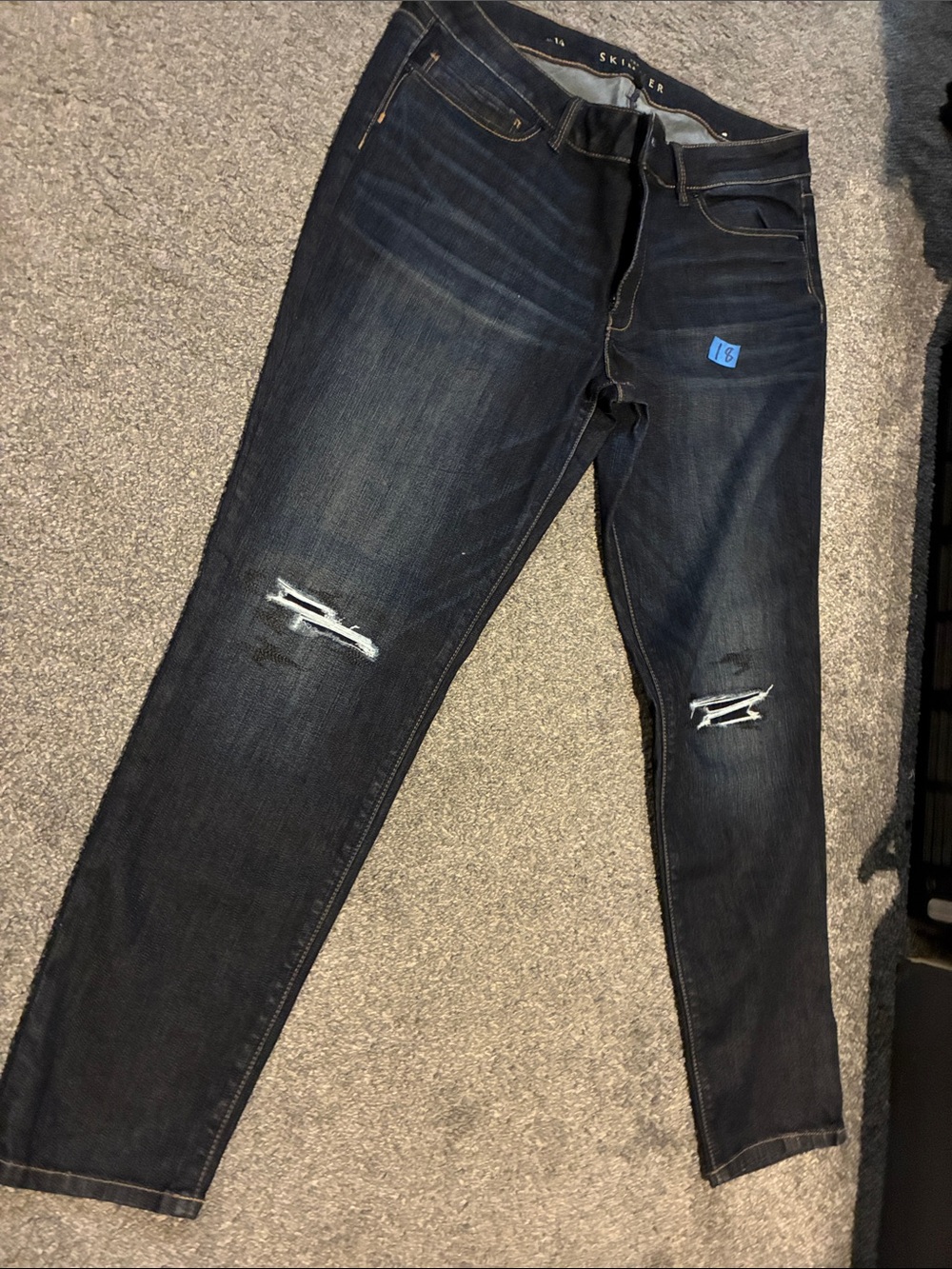 Women’s Dark Blue Distressed The Skinner #18